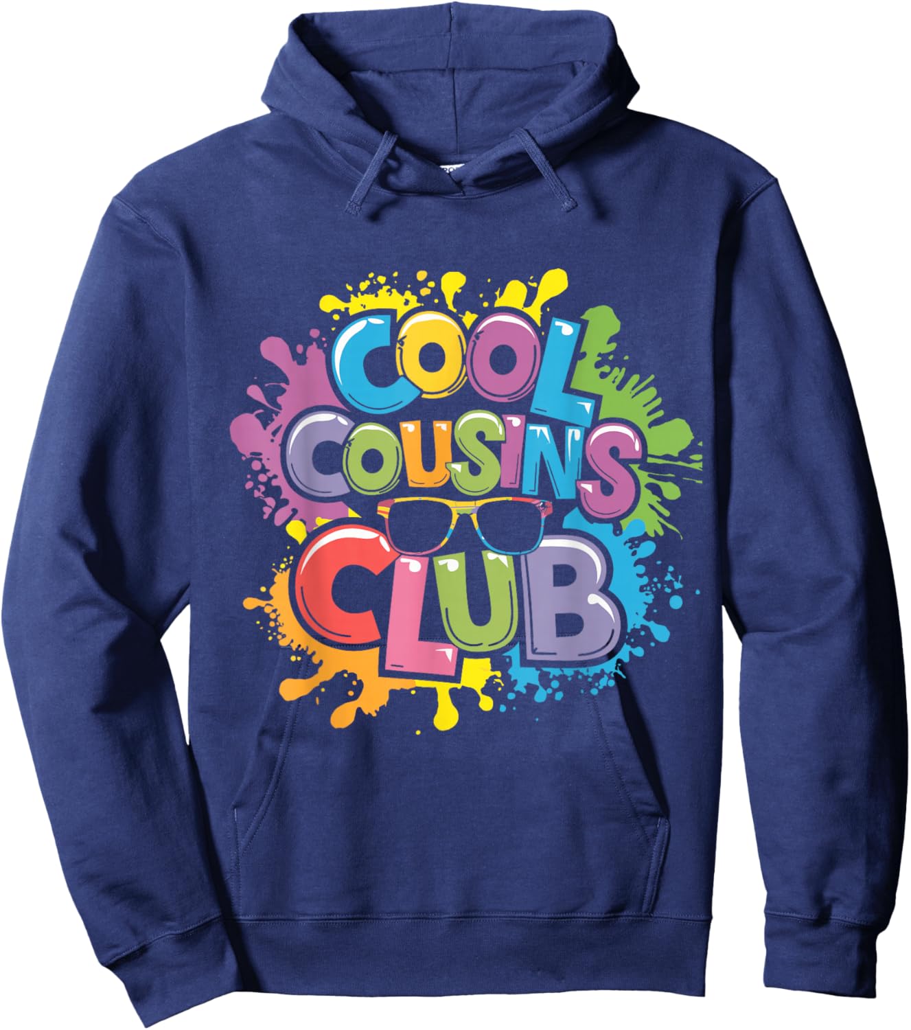 Funny Cool Cousins Club -Adults, -Kids Club - Black - Small - Short Sleeve - Modern Playful - Family Crew Graphic Hoodie - Hoodie | Navy