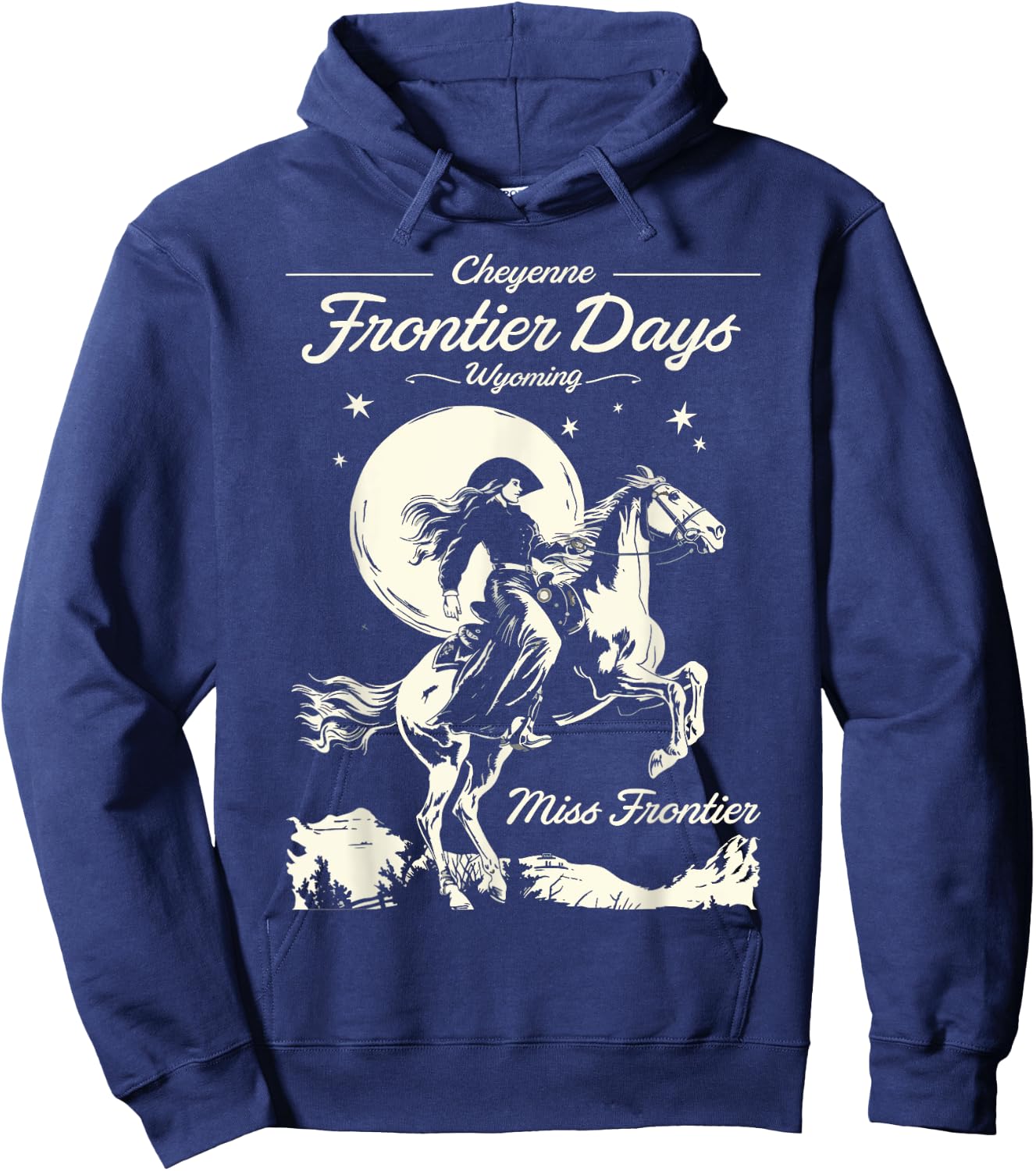 Cheyenne Wyoming Frontier Days Miss Frontier Cowboy Cowgirl Hoodie - Hoodie | Navy