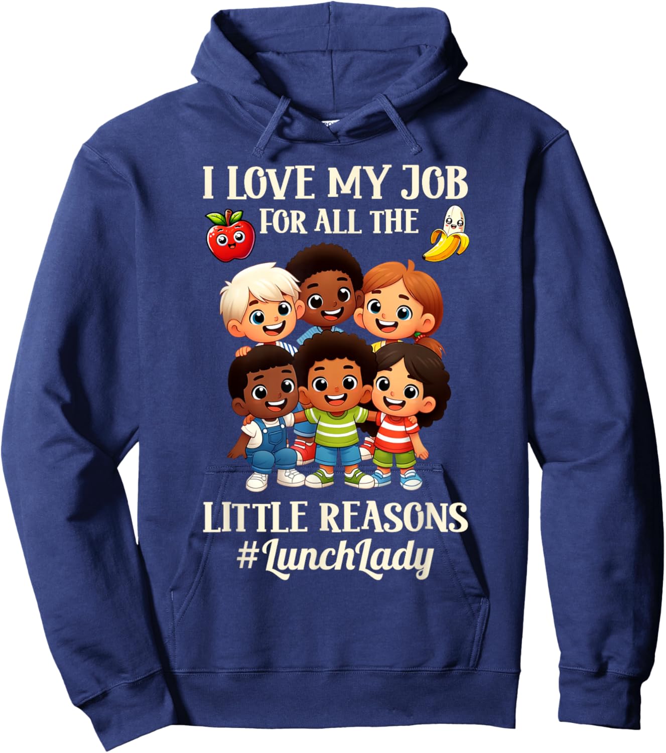 Funny Lunch Lady School Aide Appreciation Graphic Hoodie - Hoodie | Navy