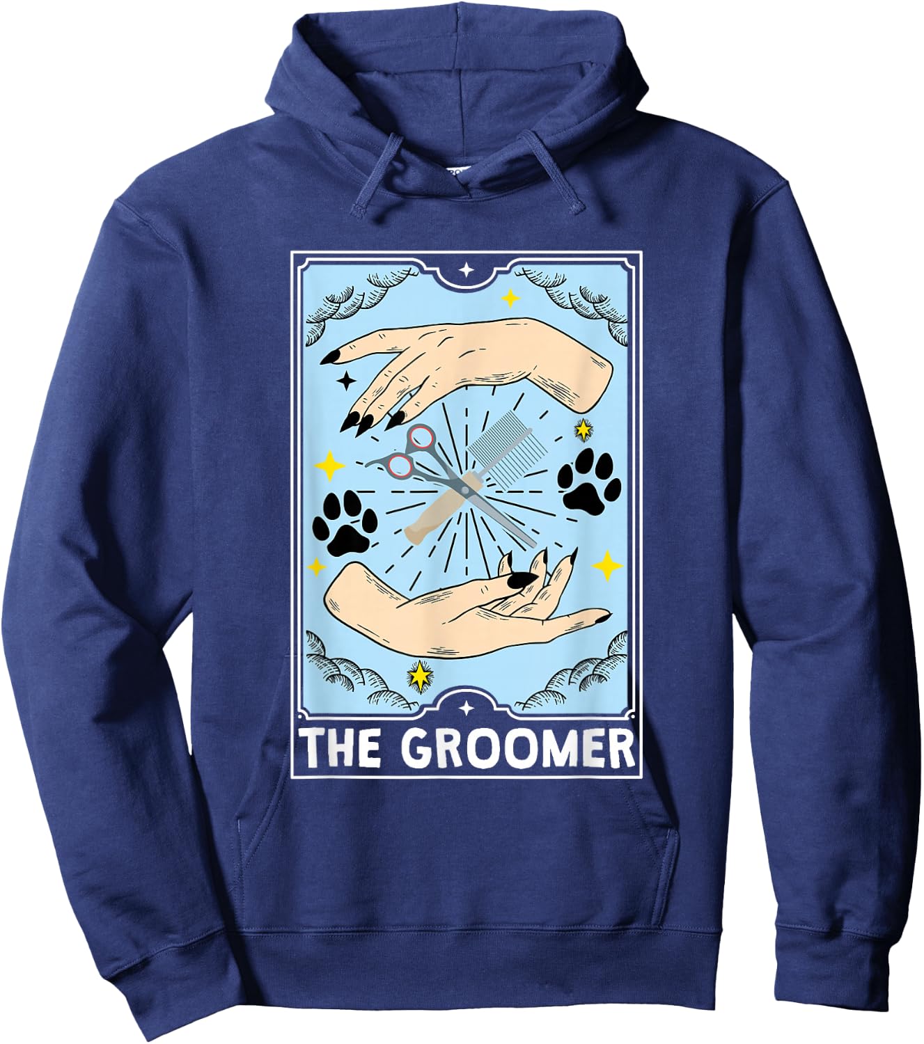 The Groomer Tarot Card, Dog Groomer Hoodie - Hoodie | Navy