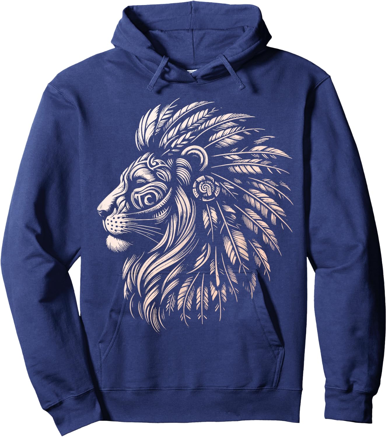 Native American Indian Day Pride Indigenous Cherokee Lion Hoodie - Hoodie | Navy
