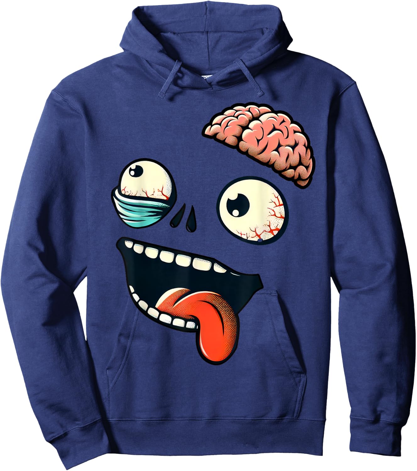 Monster Face Halloween Matching Costume Zombie Boy Girl Kid Hoodie - Hoodie | Navy