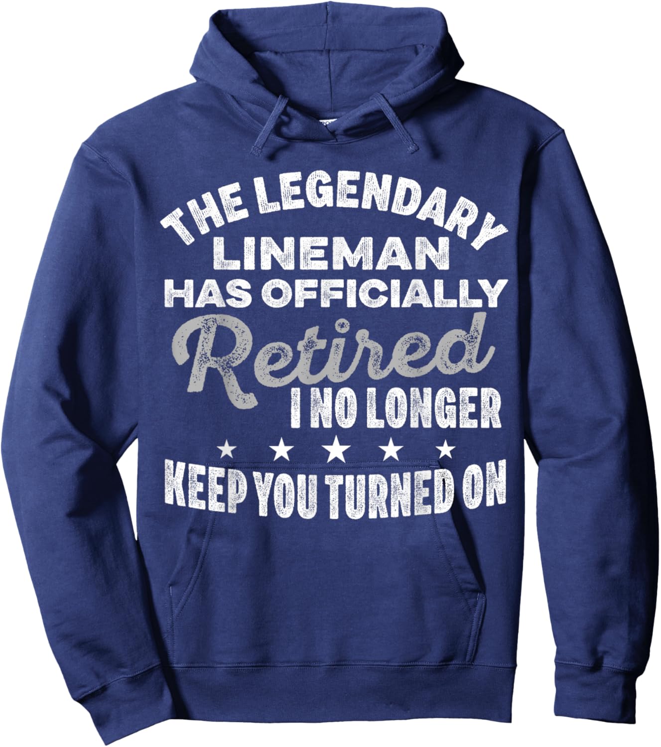 Retired Lineman Dad Men Retiring Cable Lineworker Retirement Hoodie - Hoodie | Navy