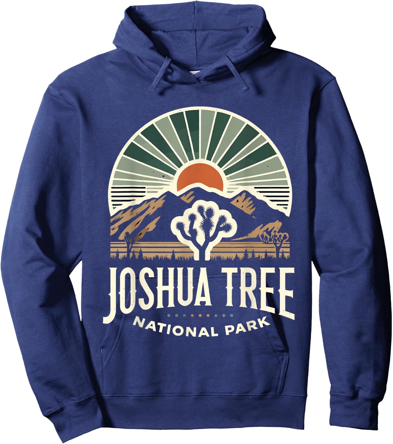 Joshua Tree National Park Vintage Hiking Camping Outdoors Hoodie - Hoodie | Navy