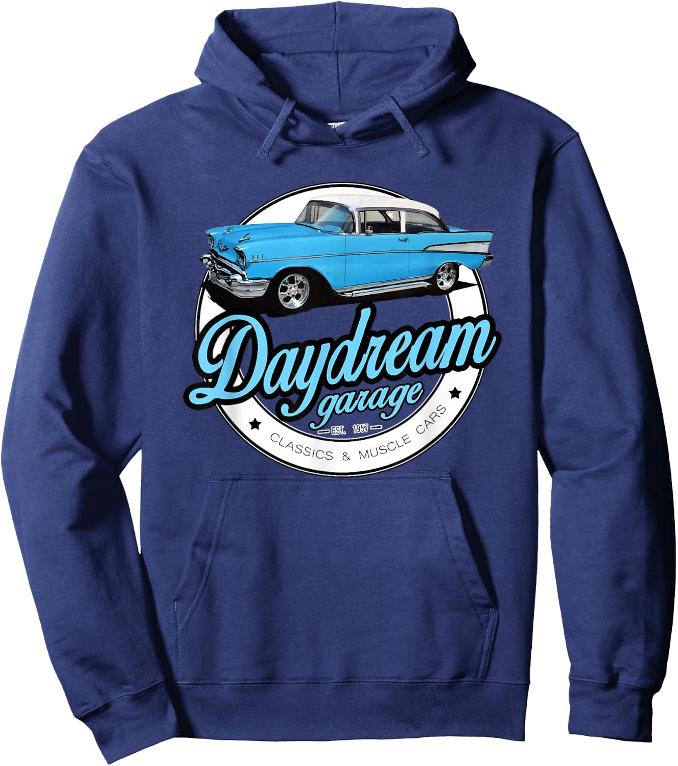 1957 57 Chevys Truck Vintage Cars Bel Air Garage Hoodie - Hoodie | Navy