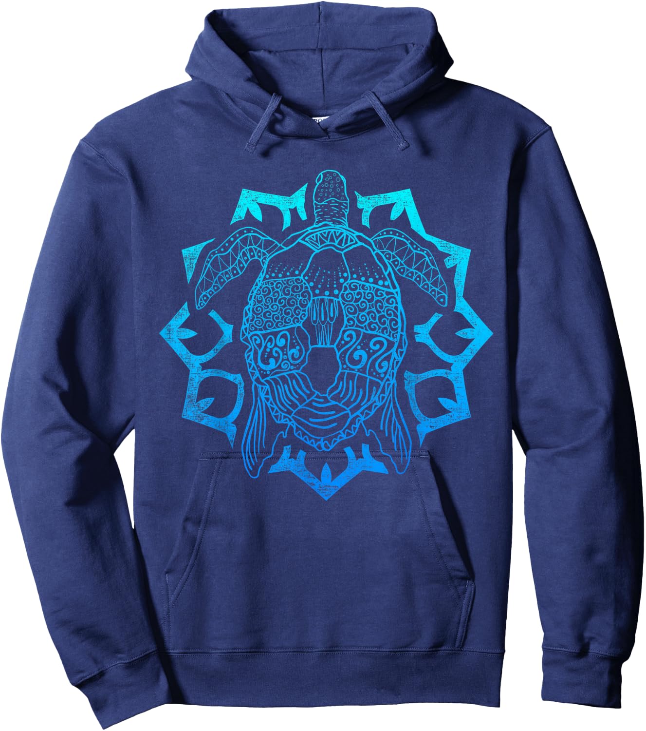 Maori Ocean Animal Lover Polynesian Tattoo Tribal Sea Turtle Hoodie - Hoodie | Navy