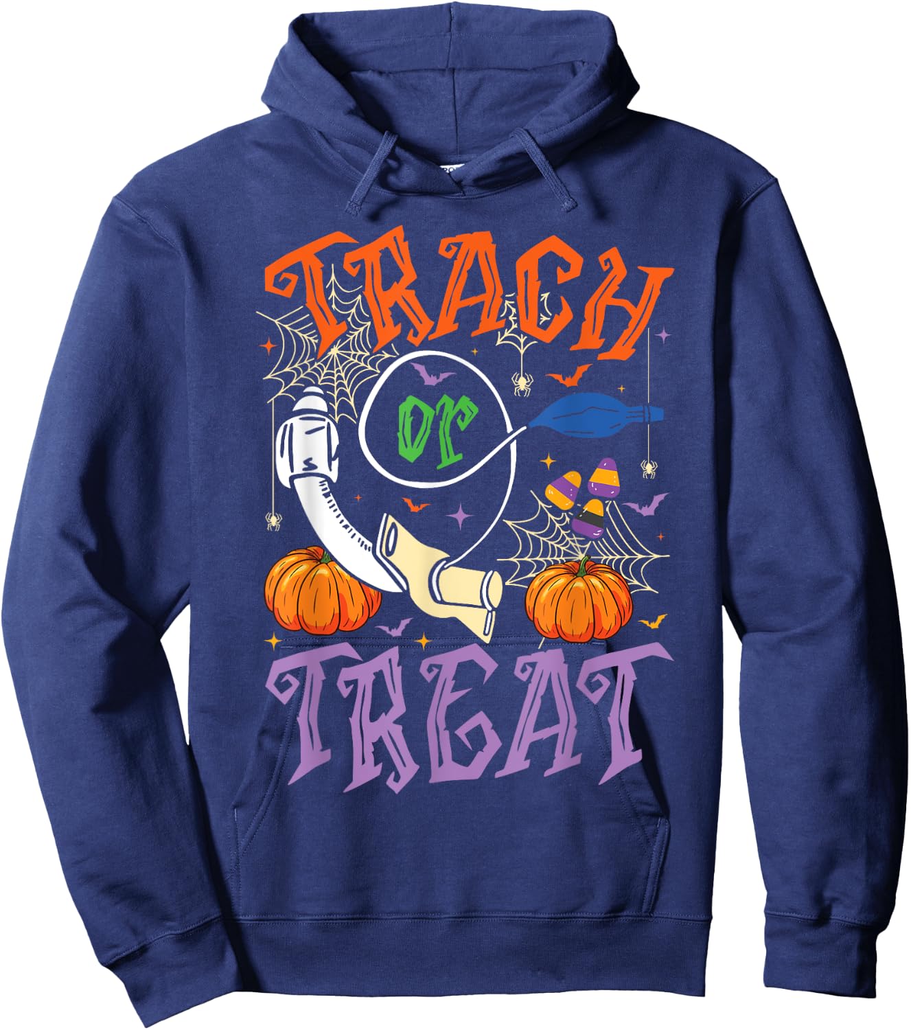 Respiratory Therapist Trach or Treat ICU RN Halloween Nurse Hoodie - Hoodie | Navy