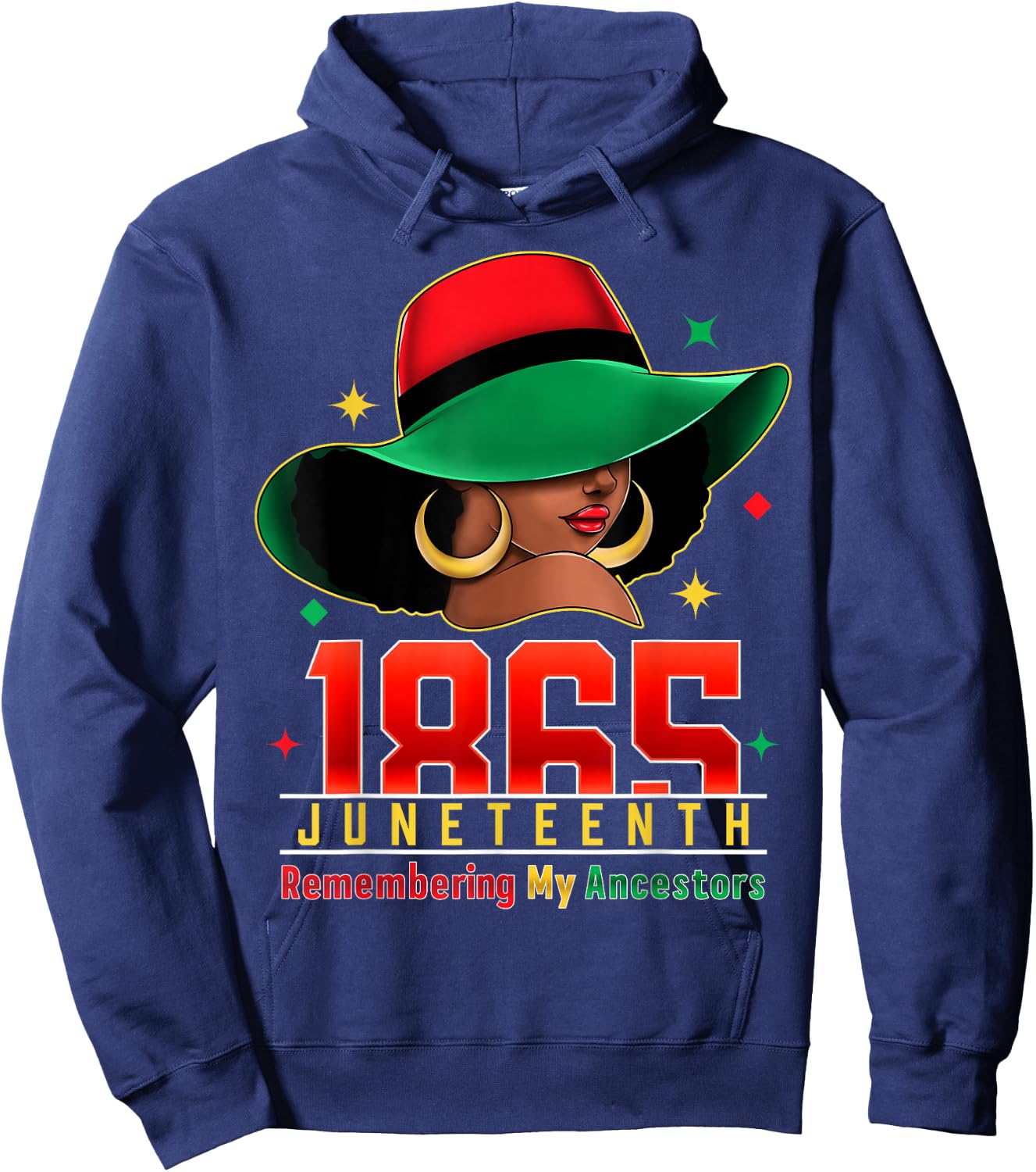 Black Women Juneteenth Remembering My Ancestors Hoodie - Hoodie | Navy