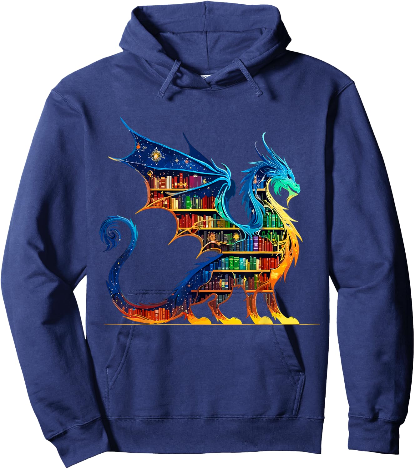 Book Dragon Reading Book Lover Hoodie - Hoodie | Navy