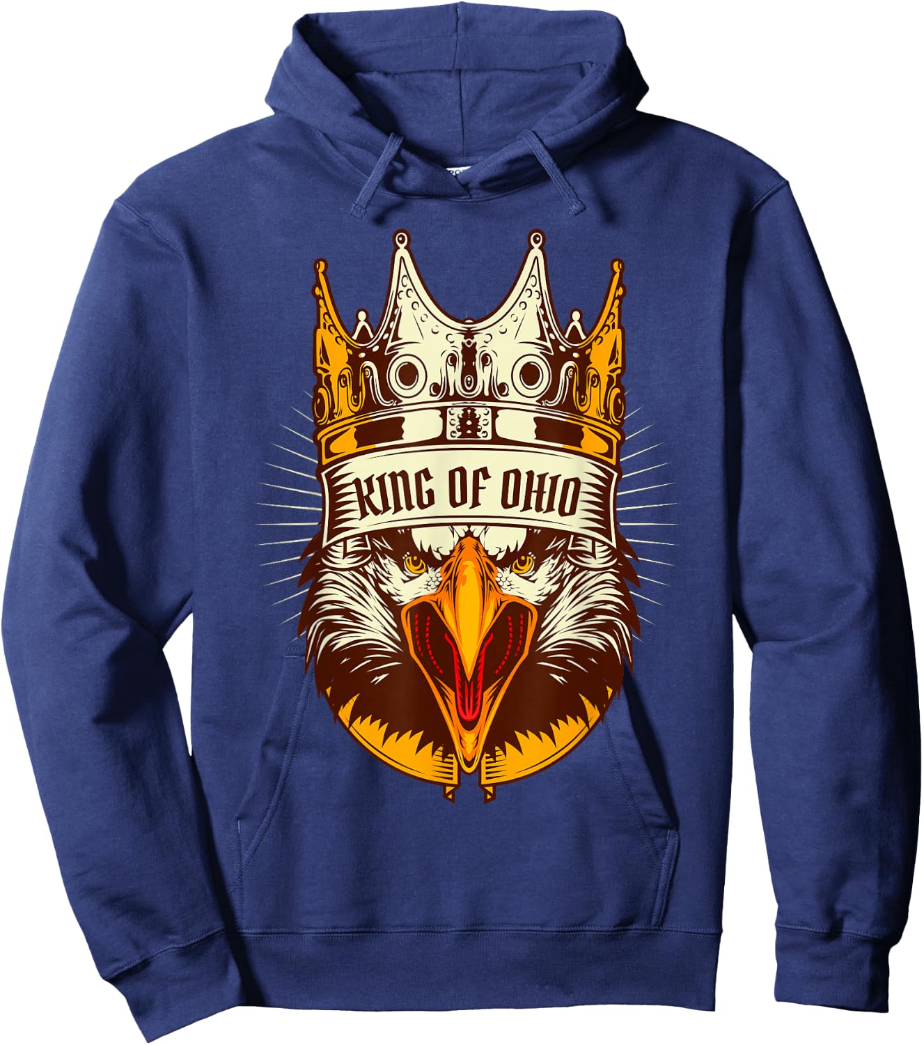 King Of Ohio Ironic Meme Brainrot Trendy Rizz Quote Hoodie - Hoodie | Navy