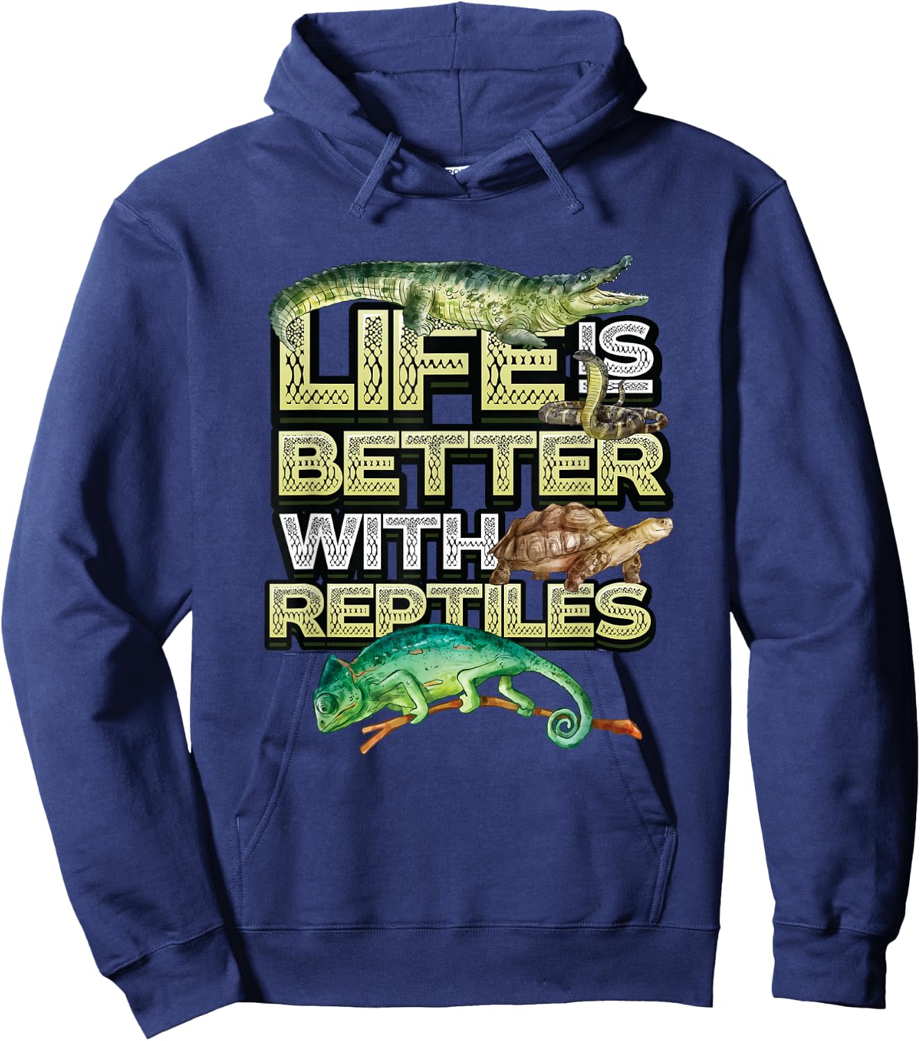 Reptile Lover - Life Is Better With Reptiles Hoodie - Hoodie | Navy