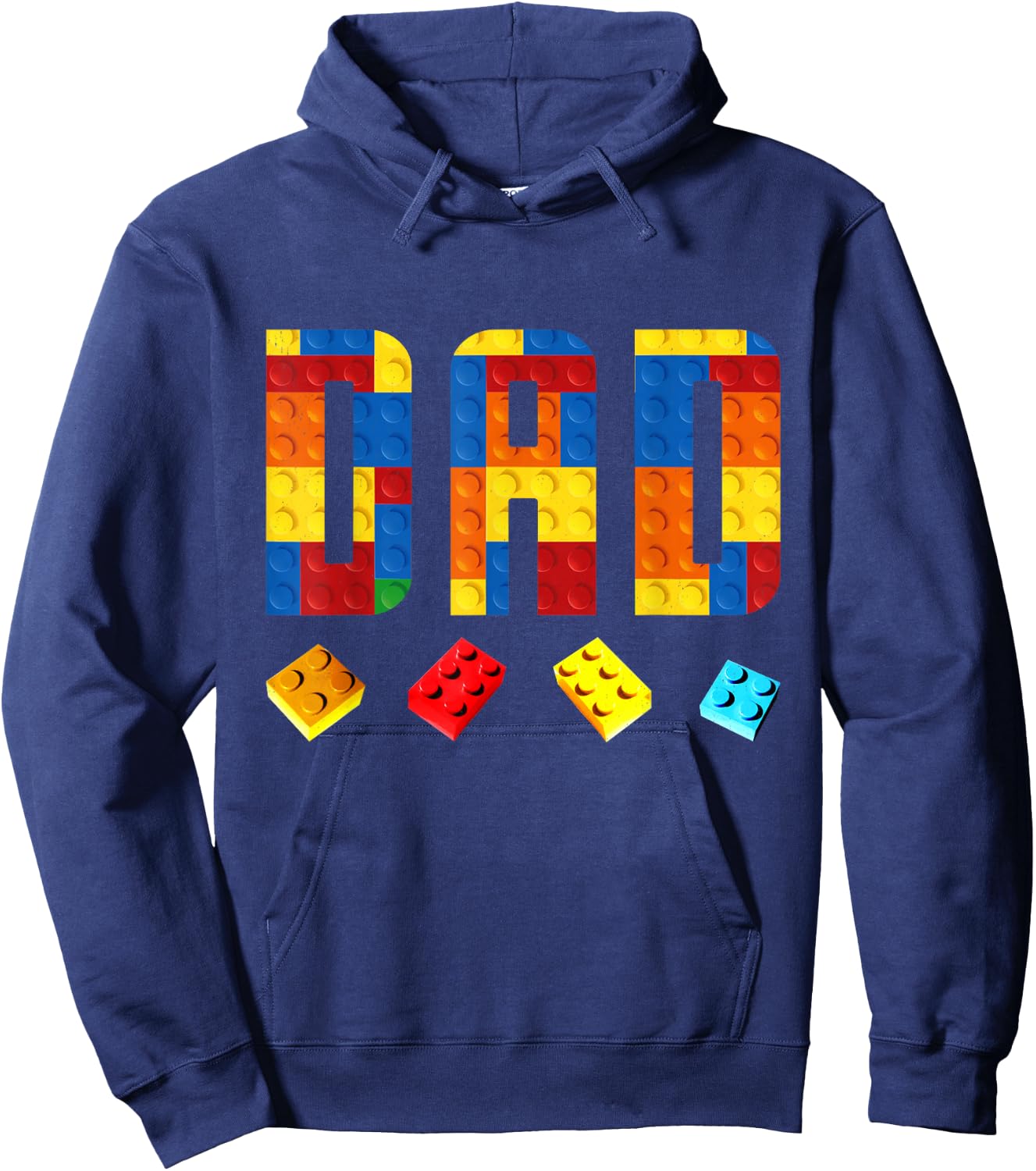 Dad Master Builder Building Blocks Birthday Family Matching Hoodie - Hoodie | Navy