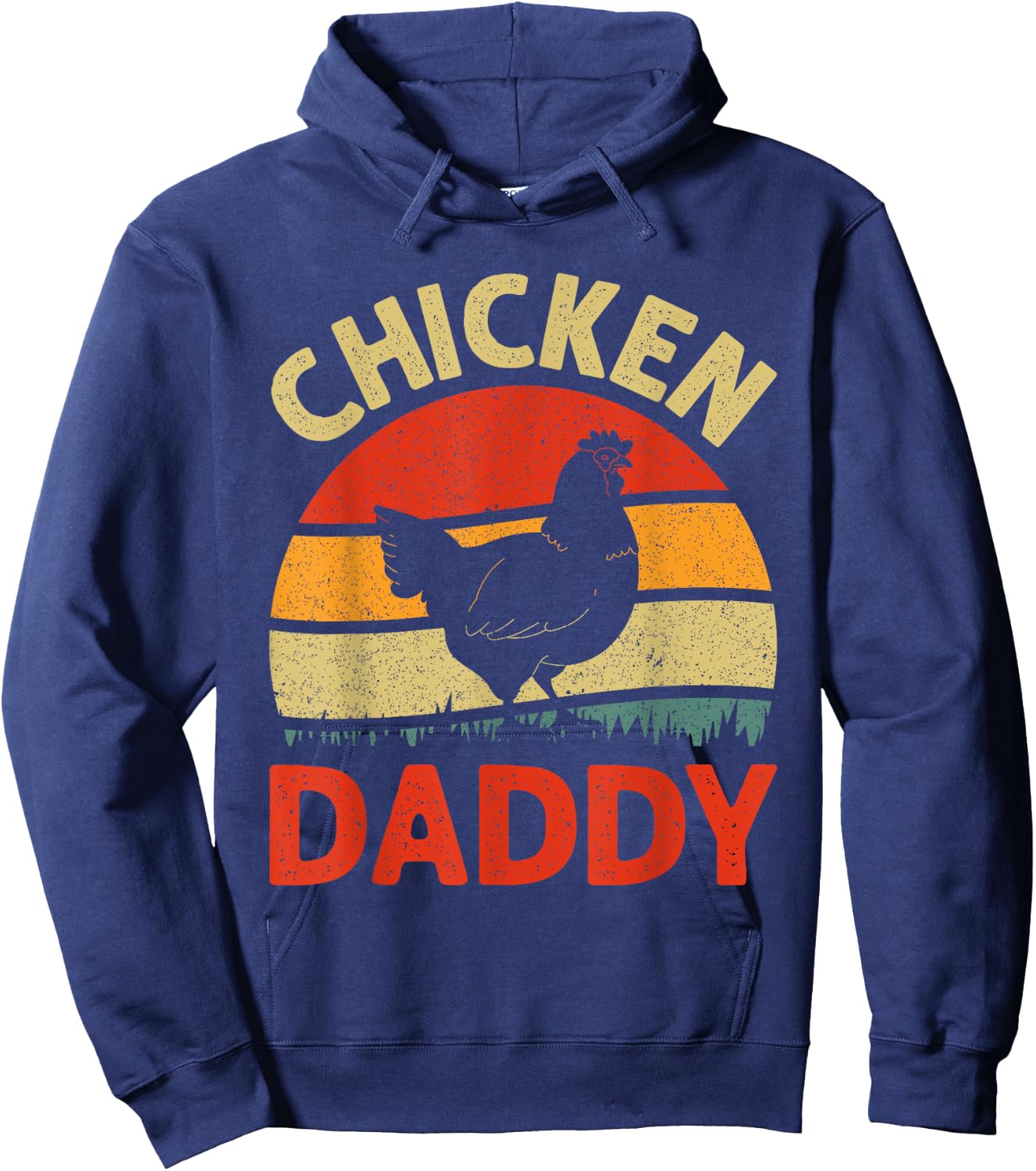Funny Chicken Daddy Design For Dad Men Farmer Chicken Lover Hoodie - Hoodie | Navy