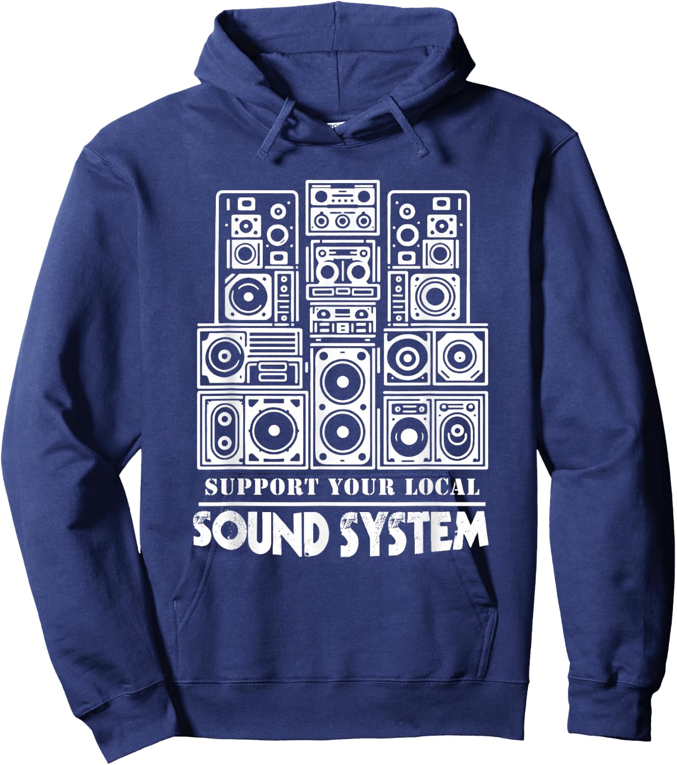 Support Your Local Sound System Dub Reggae Hoodie - Hoodie | Navy