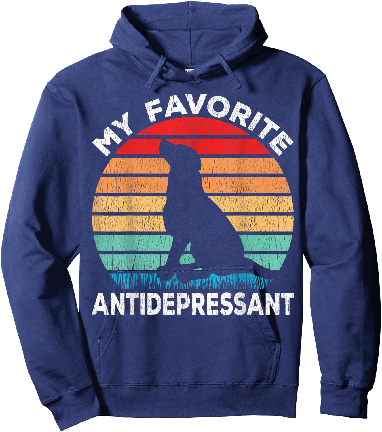 Dog Antidepressant - Dog Lover Funny Hoodie - Hoodie | Navy