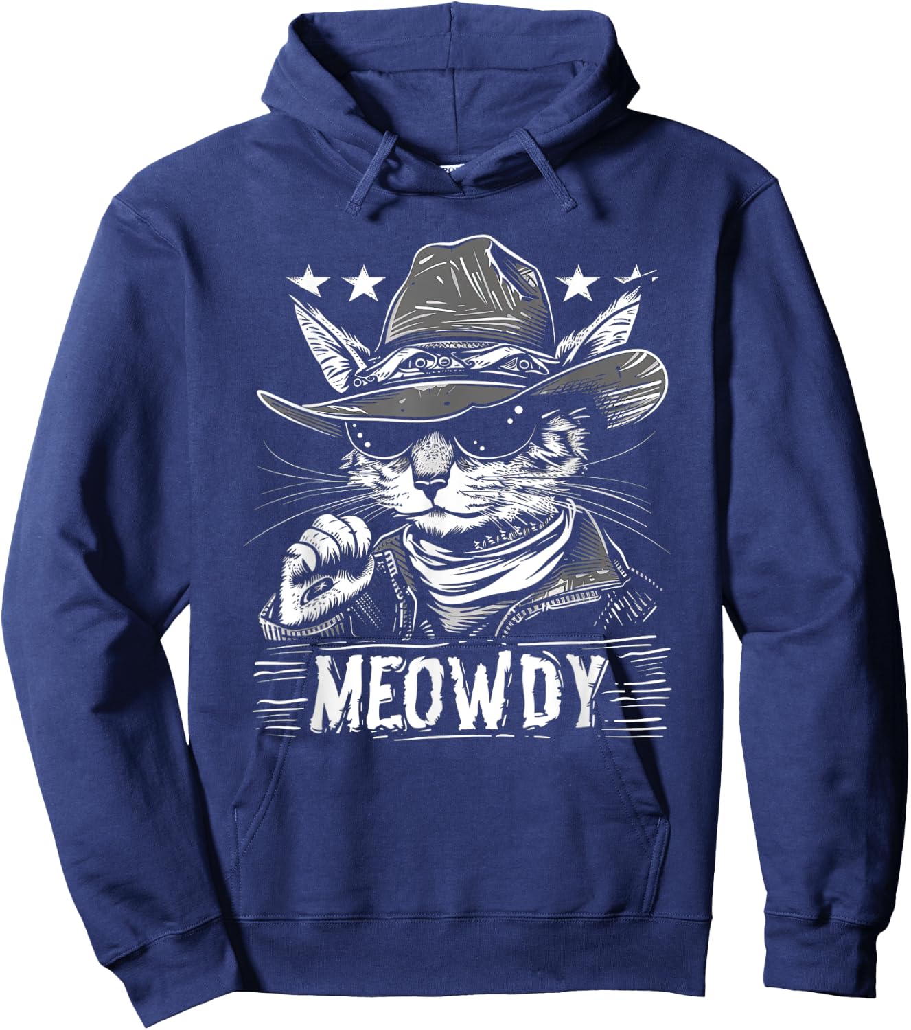 Meowdy Cat, Cowboy Kitten, Country Music Hoodie - Hoodie | Navy