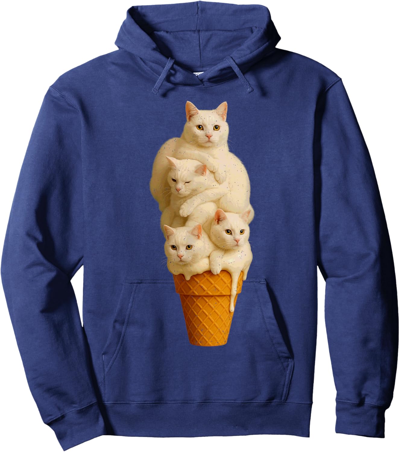 Cat Ice Cream Cute Pet Kitten Lover Feline Summer Vibes Hoodie - Hoodie | Navy
