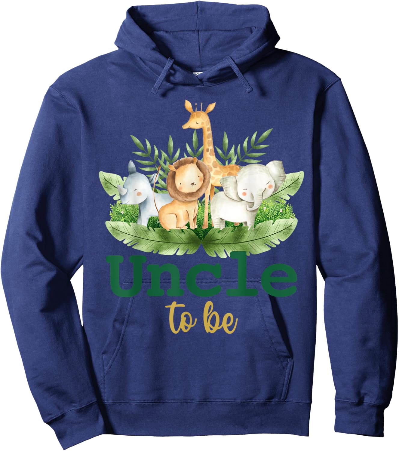 Soon To Be Uncle Jungle Animals Safari Baby Reveal Hoodie - Hoodie | Navy