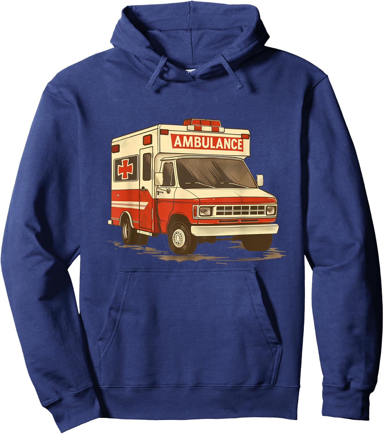 Red Ambulance Vehicle Costume for Adults and Kids Hoodie - Hoodie | Navy