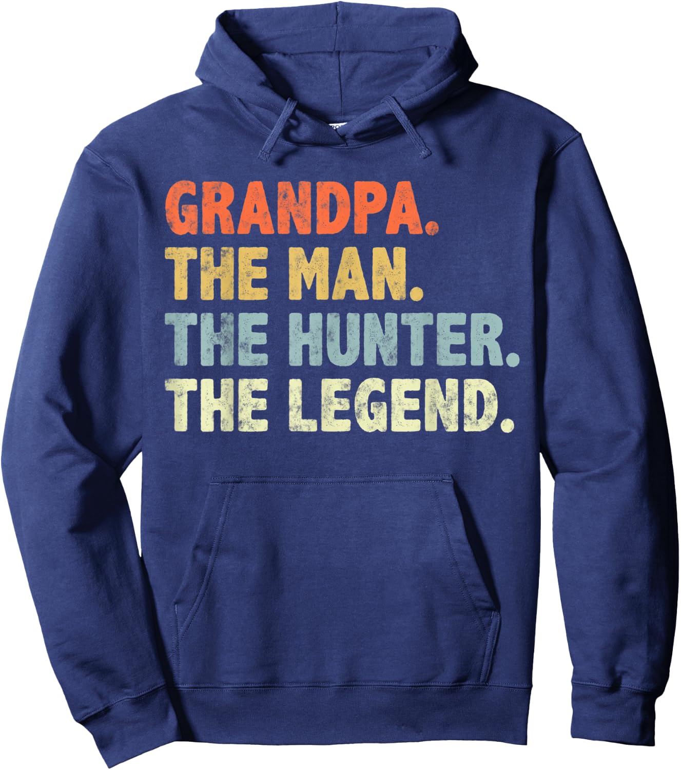 Retro style Funny Grandpa The Man Duck Deer hunting Legend Hoodie - Hoodie | Navy