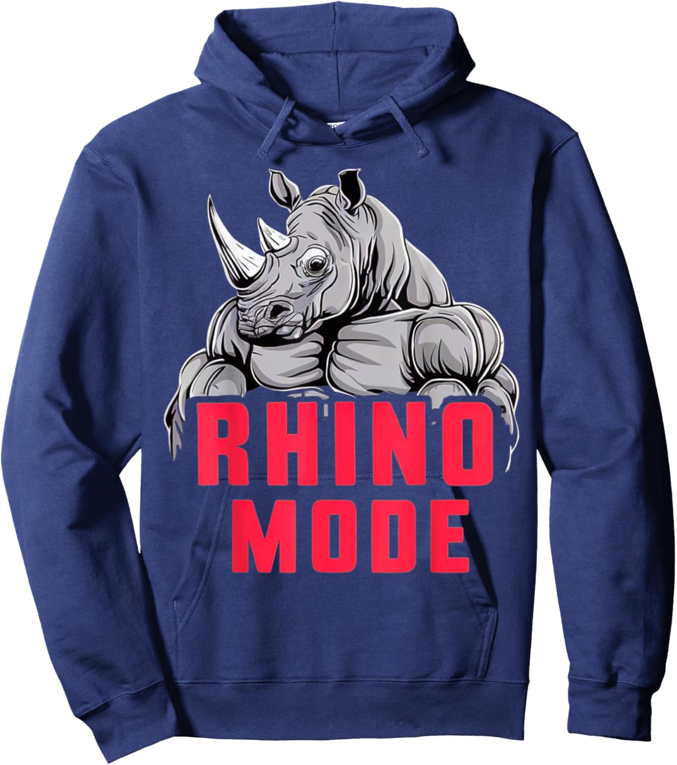 Funny Bodybuilding Rhino Mode Workout Fitness Gym Motivation Hoodie - Hoodie | Navy