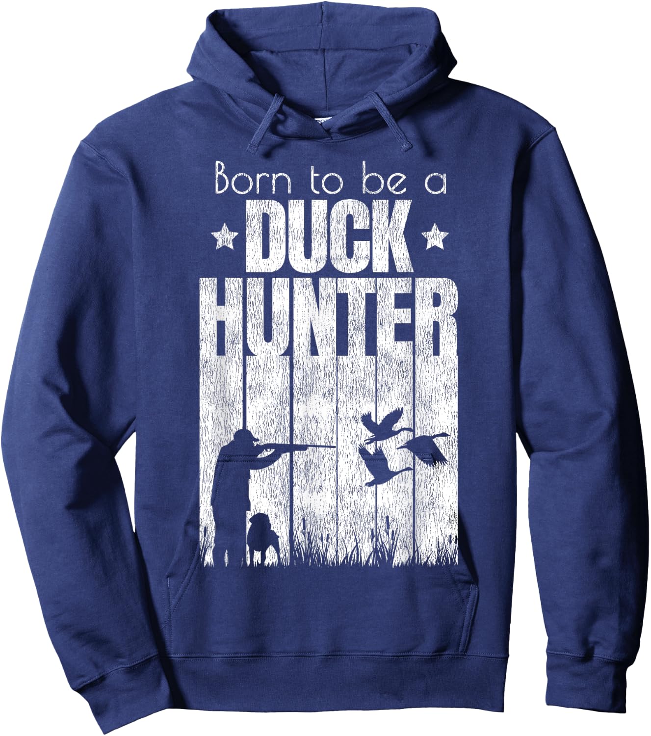 Duck Hunting Hunter Vintage Born To Be A Duck Hunter Hoodie - Hoodie | Navy