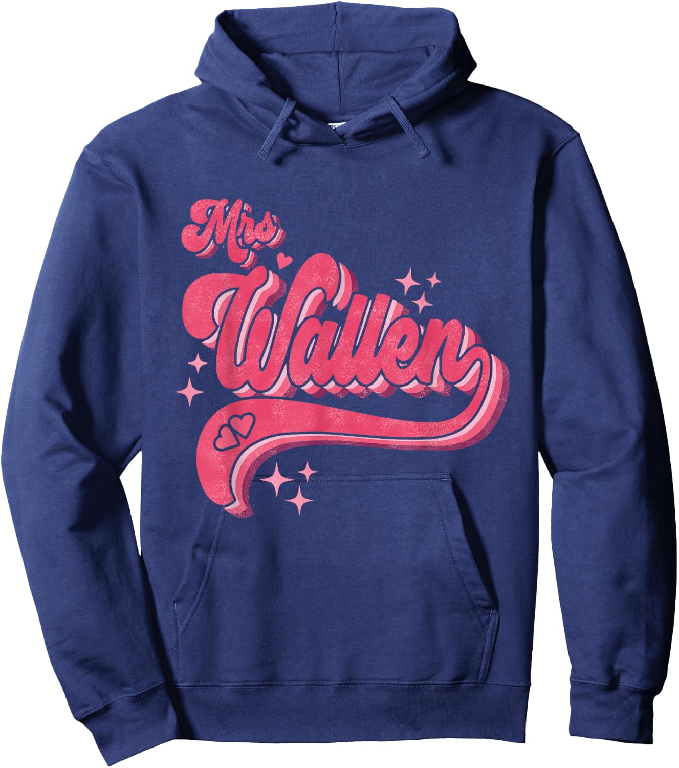 Cute Retro Pink Vintage Funny Name Future Mrs Wallen Hoodie - Hoodie | Navy