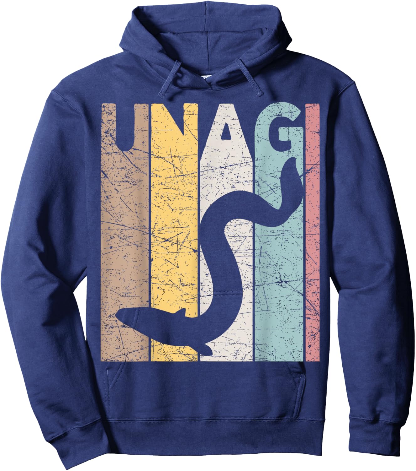 Unagi Vintage Japanese Food Retro Japanese Eel Hoodie - Hoodie | Navy