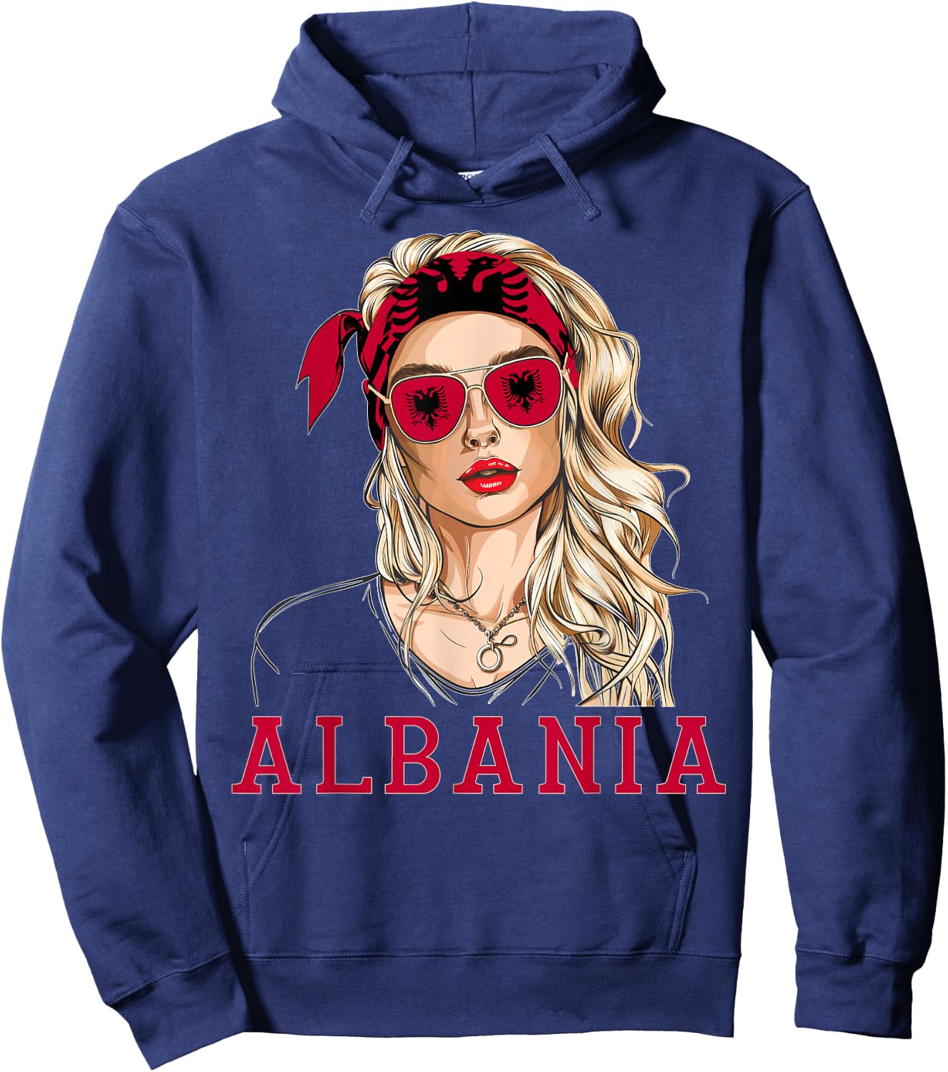 Albanian Flag Outfit for Woman Products Uniform Albania Hoodie - Hoodie | Navy