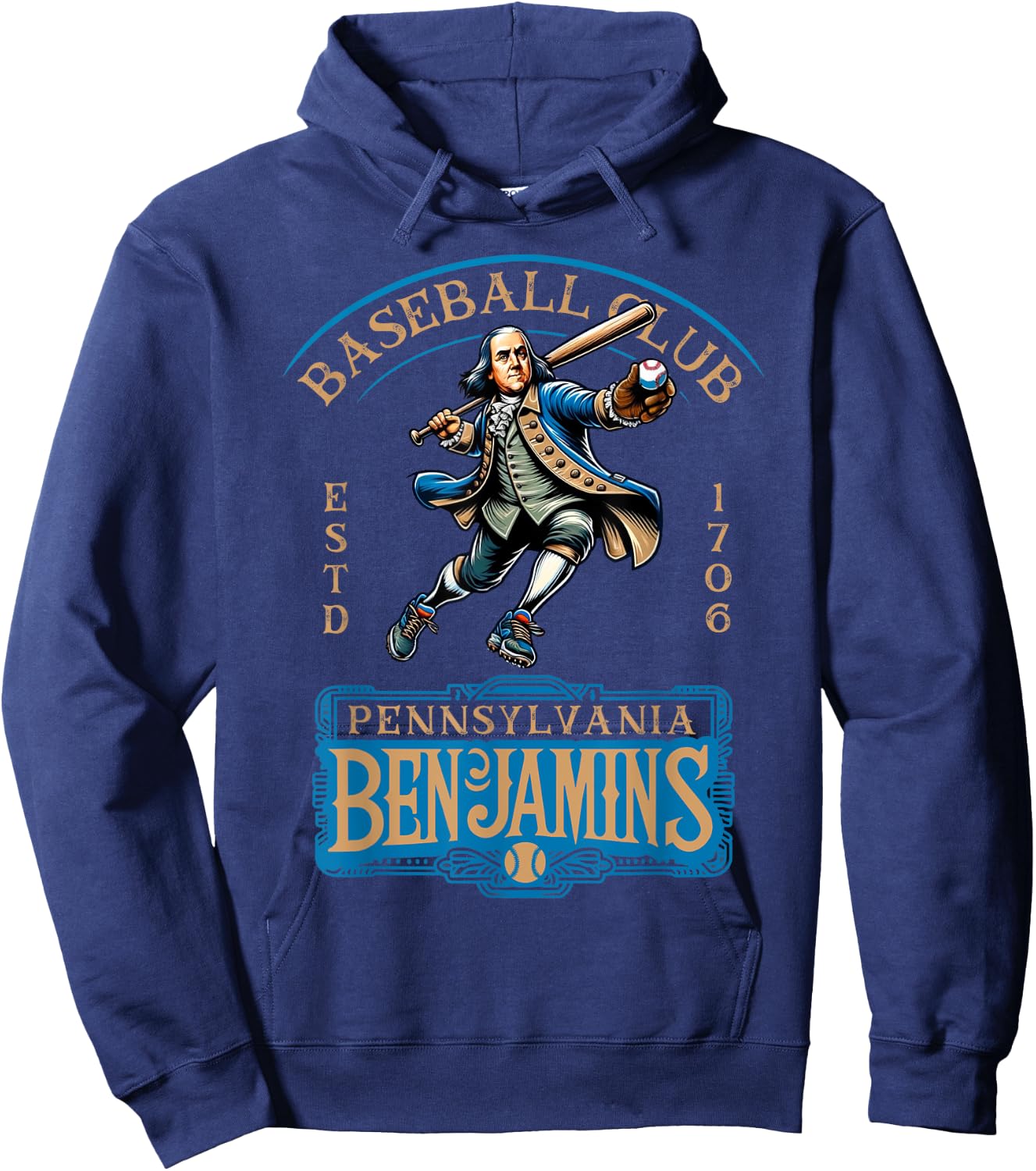 Pennslyvania Benjamins Retro Minor League Baseball Team Hoodie - Hoodie | Navy