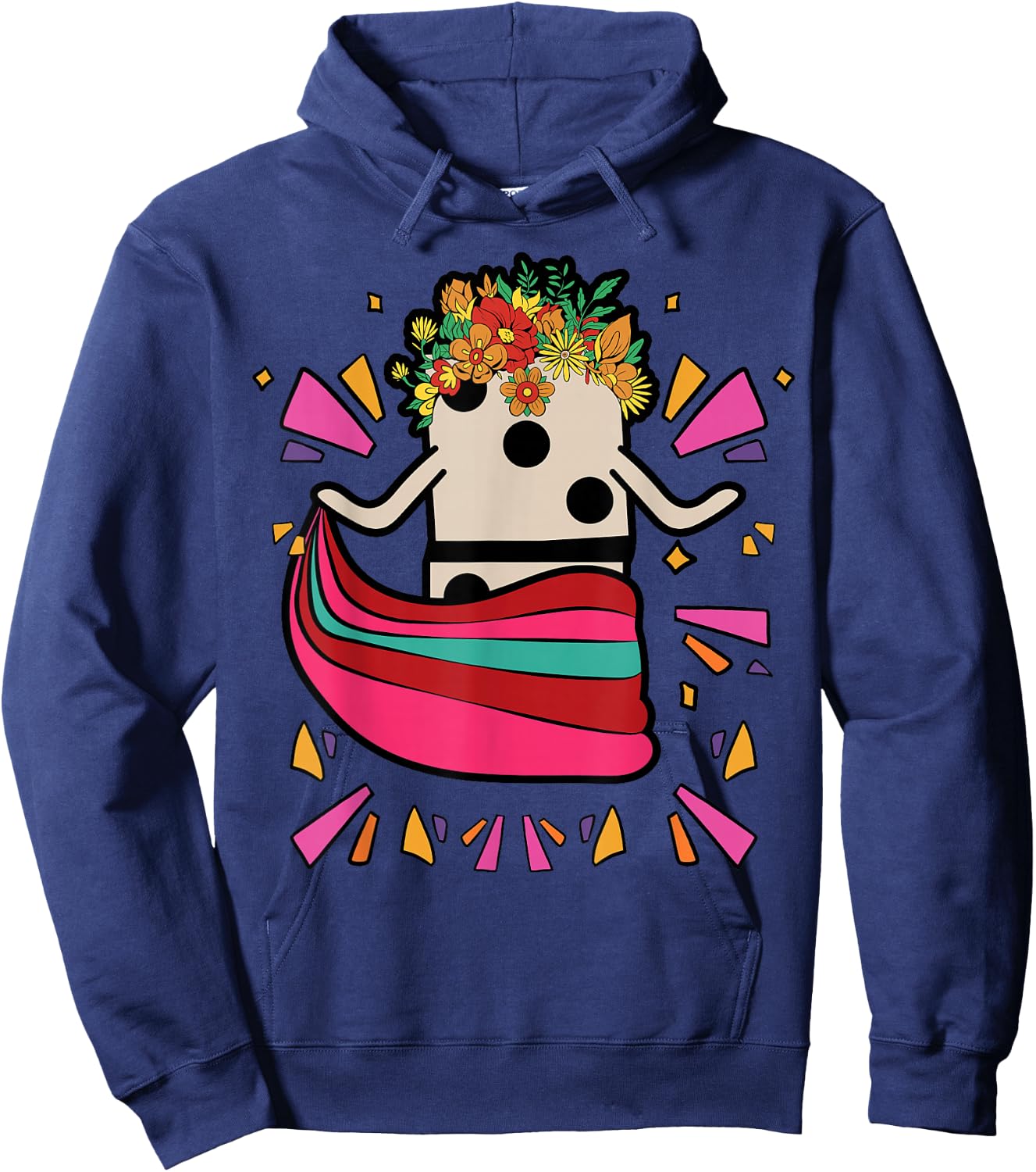 Dancing Mexican Train Domino Tile Flowers Funny Hoodie - Hoodie | Navy