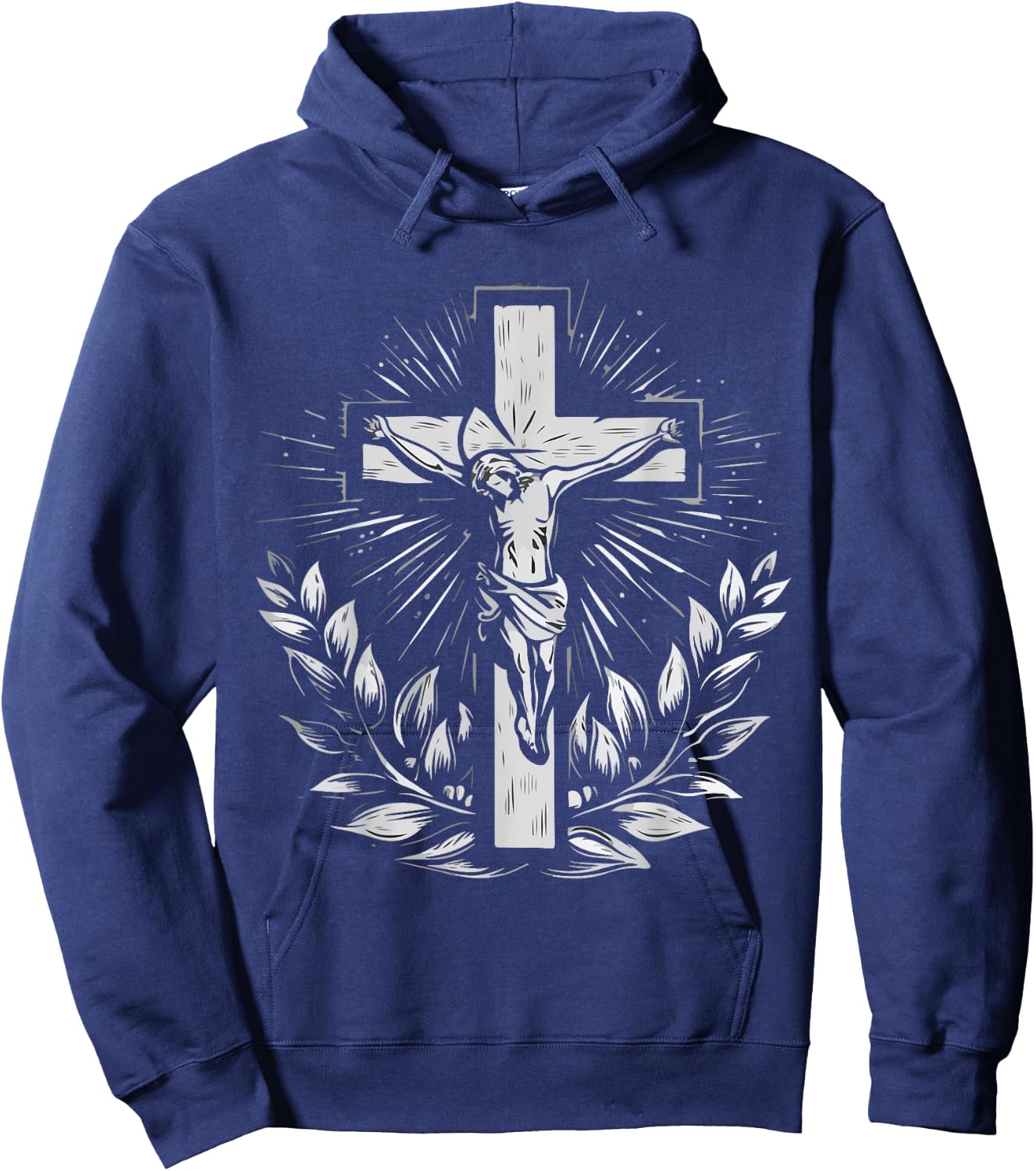 Crucifix Faith Christian Jesus Hoodie - Hoodie | Navy