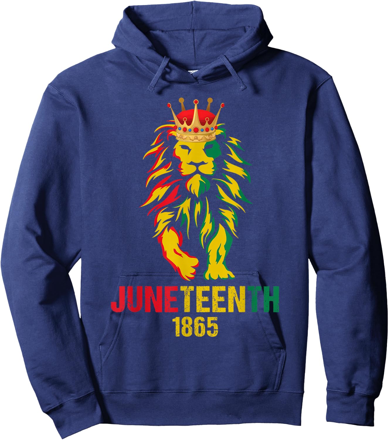 Juneteenth African American Black Lion 1865 King Women Hoodie - Hoodie | Navy
