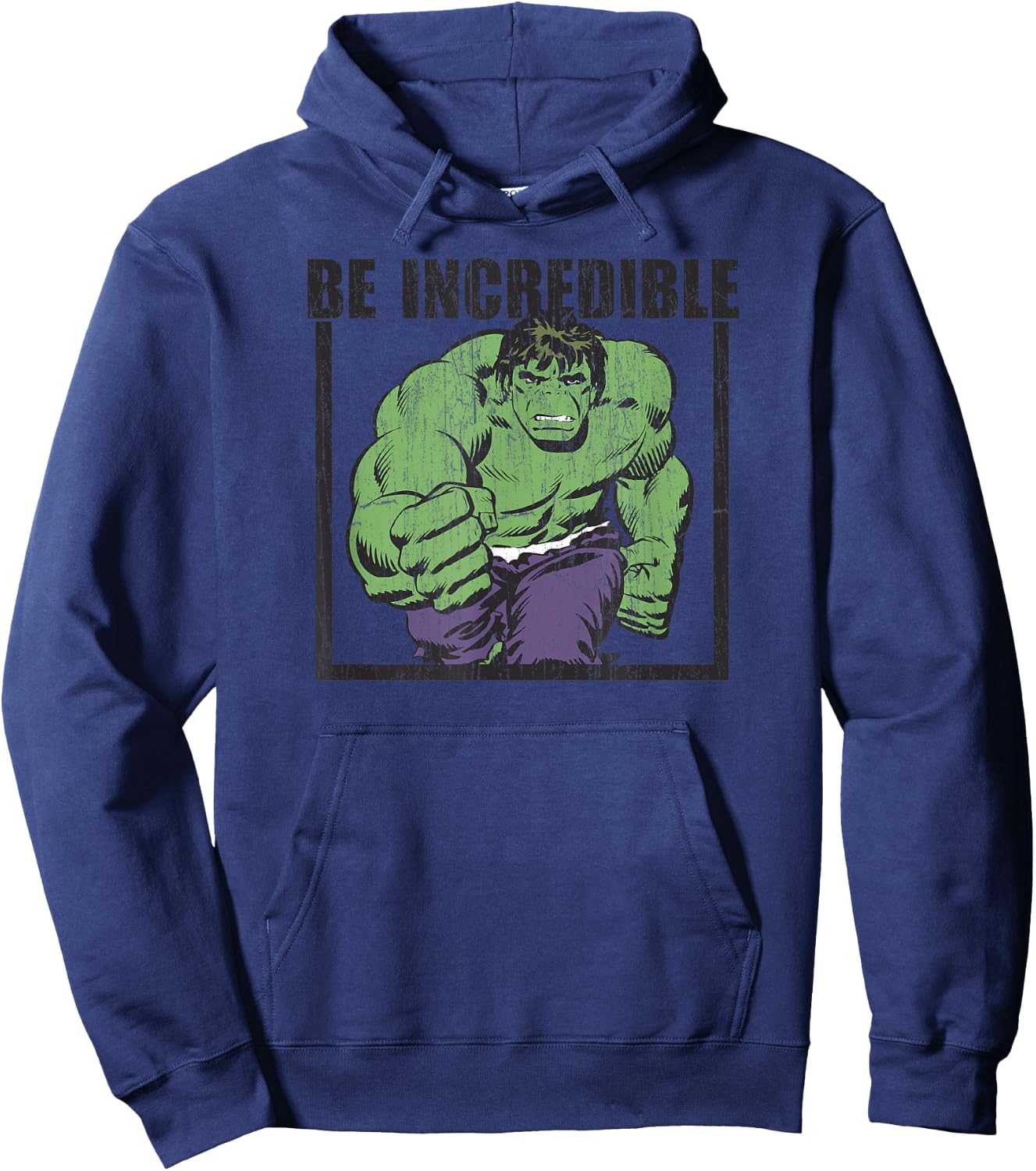 Marvel Comics Retro Classic Vintage Hulk Be Incredible Hoodie - Hoodie | Navy