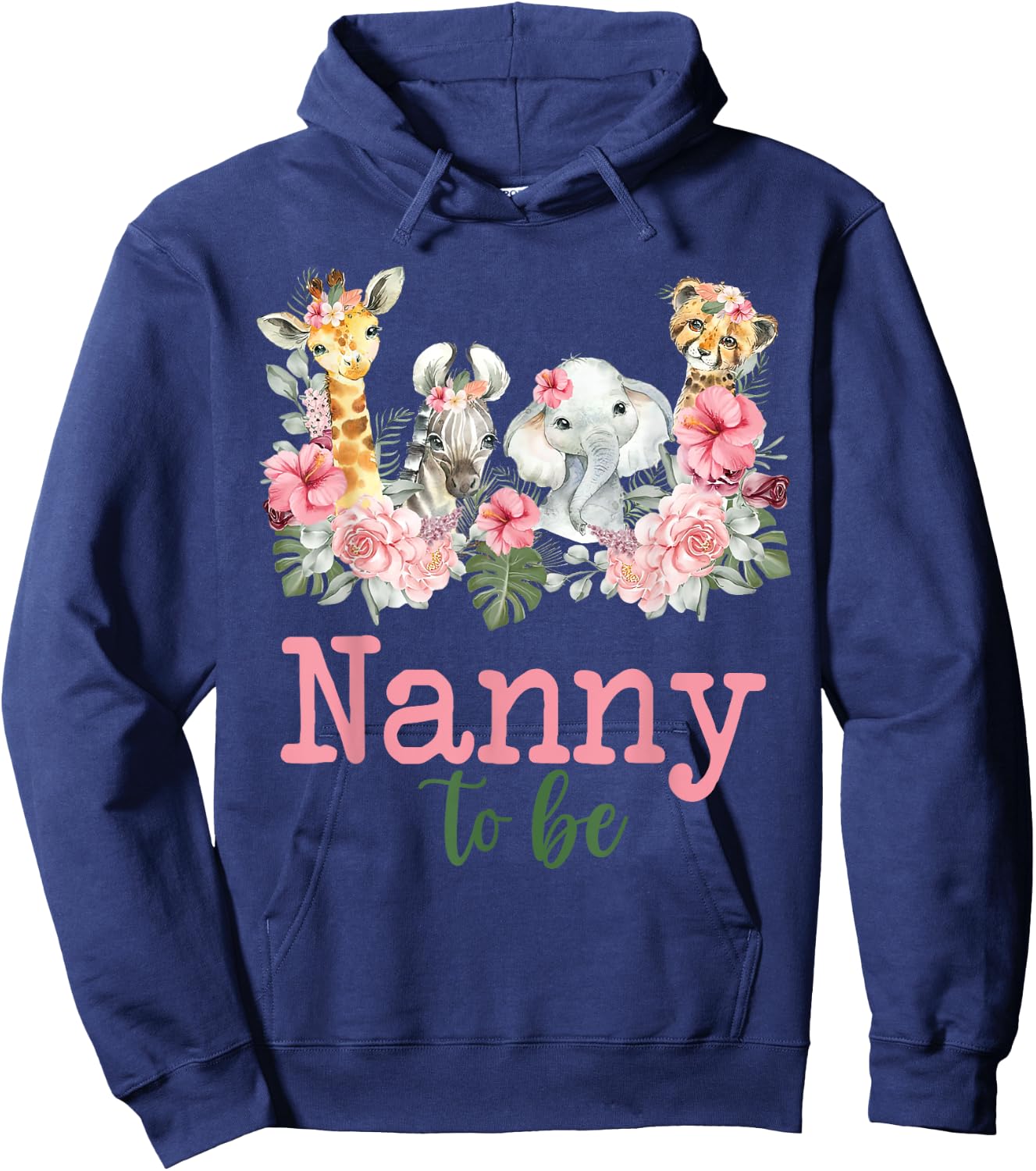 Nanny To Be Birthday Boy Girl Zoo Theme Animal Party Hoodie - Hoodie | Navy