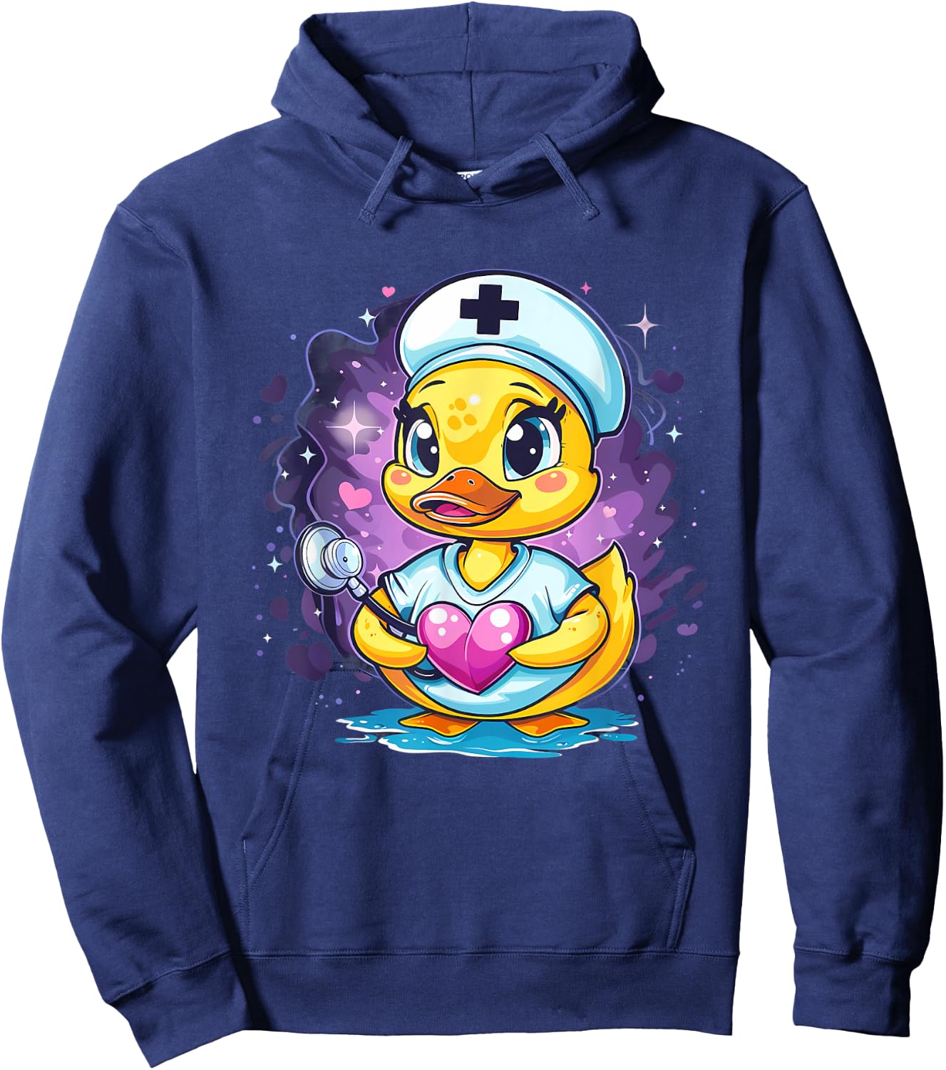 Rubber Duck Nurse Nursing School Rubber Duckie Stethoscope Hoodie - Hoodie | Navy