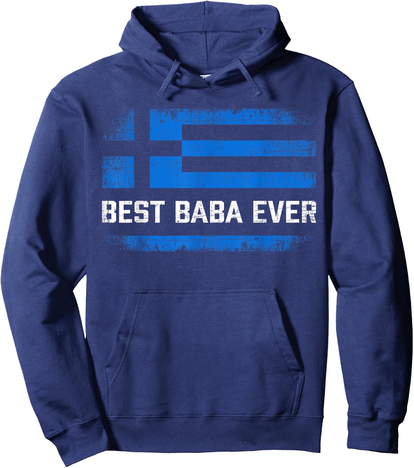 Best Baba Ever Retro Greece Flag Fathers Day Greek Dad Hoodie - Hoodie | Navy