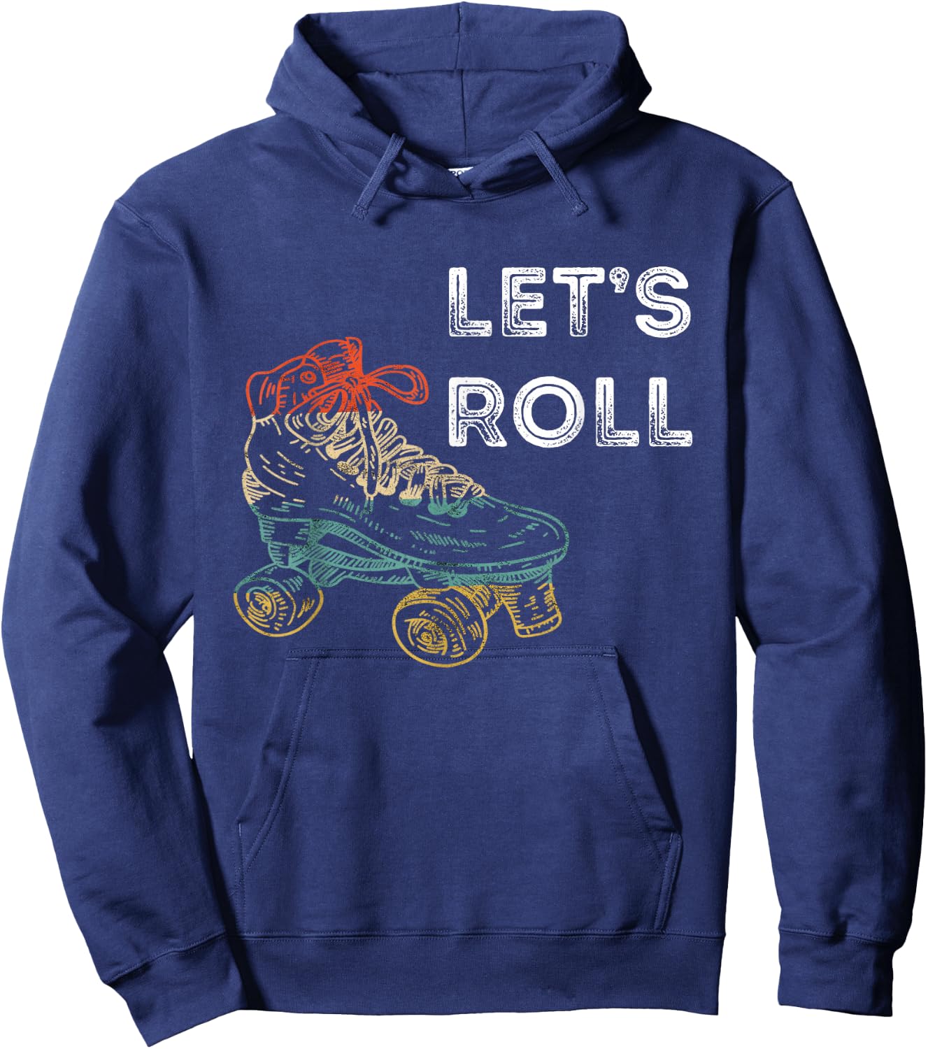 Roller Skates Running 70s 80s Roller Skating Inline Skater Hoodie - Hoodie | Navy