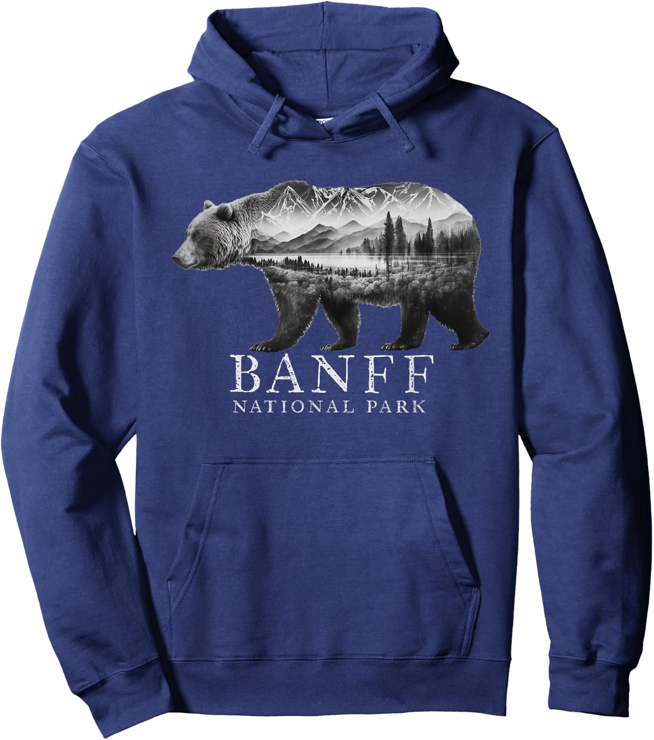 Banff National Park Bear Mountains Forest Hoodie - Hoodie | Navy