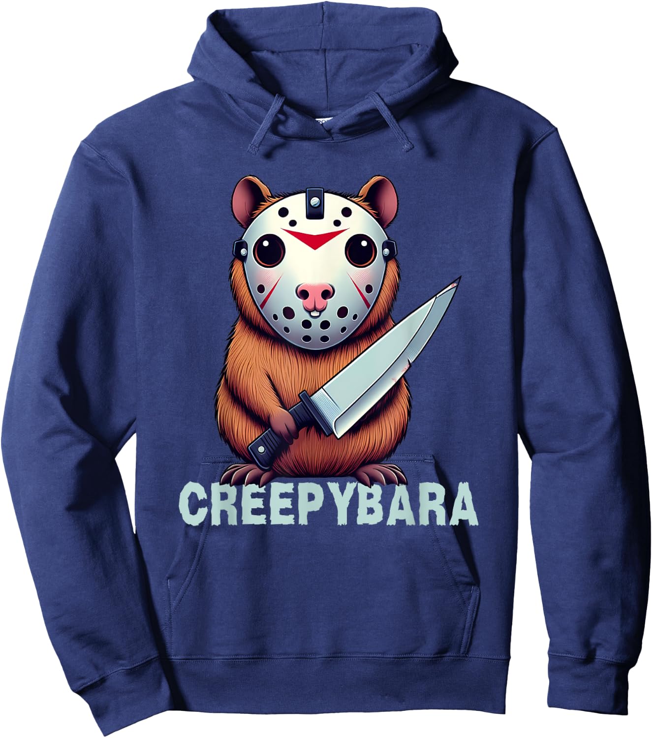 Creepybara Horror Capybara – Funny Halloween Scary Animal Hoodie - Hoodie | Navy