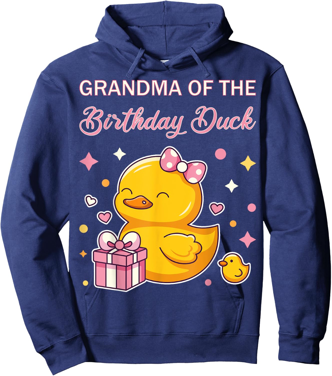 Grandma of the Birthday Duck Christmas Anime Party Outfit Hoodie - Hoodie | Navy
