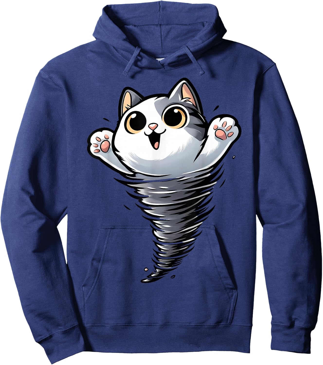 Funny Cat Tornado Storm Chasers Meteorologist Animal Lover Hoodie - Hoodie | Navy