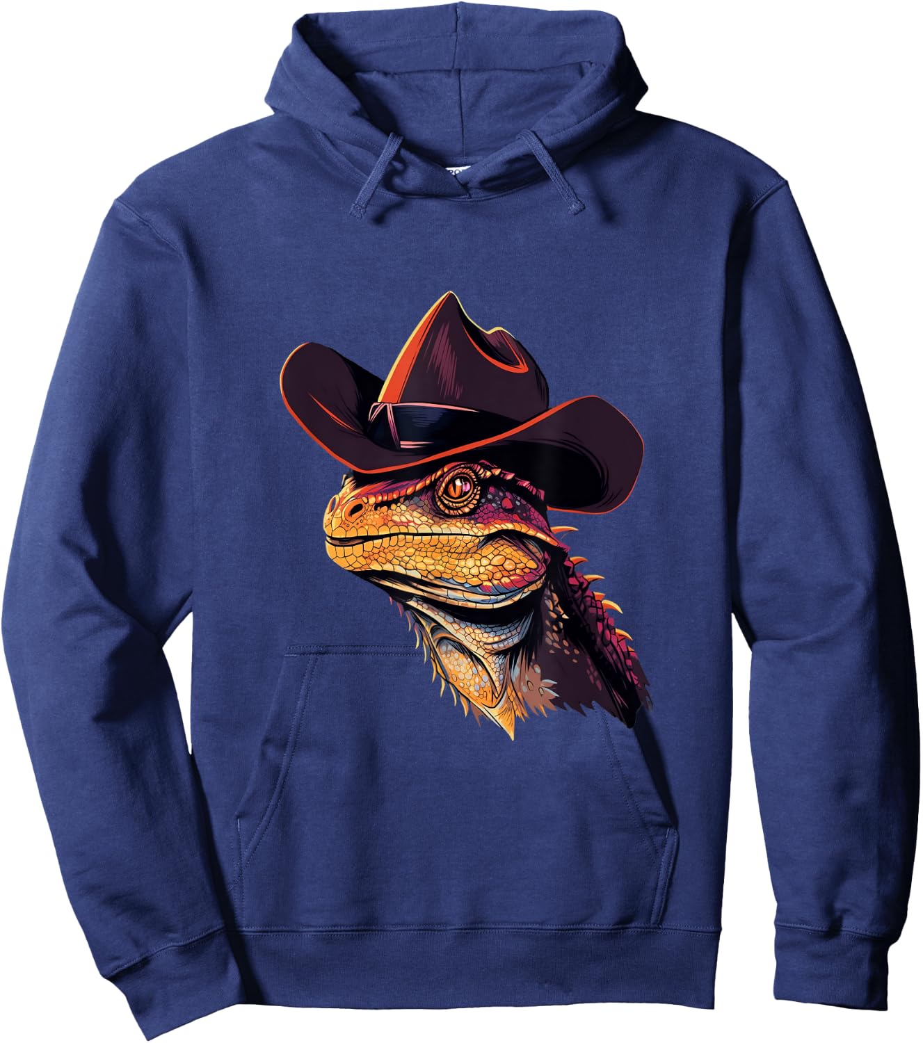 Bearded Dragon Cowboy Hat Reptile Lizard Western Hoodie - Hoodie | Navy