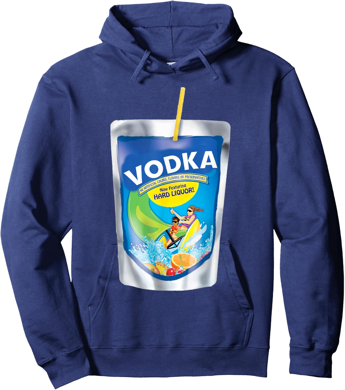 Funny Vodka Adult Juice Box Pack Party Hoodie - Hoodie | Navy