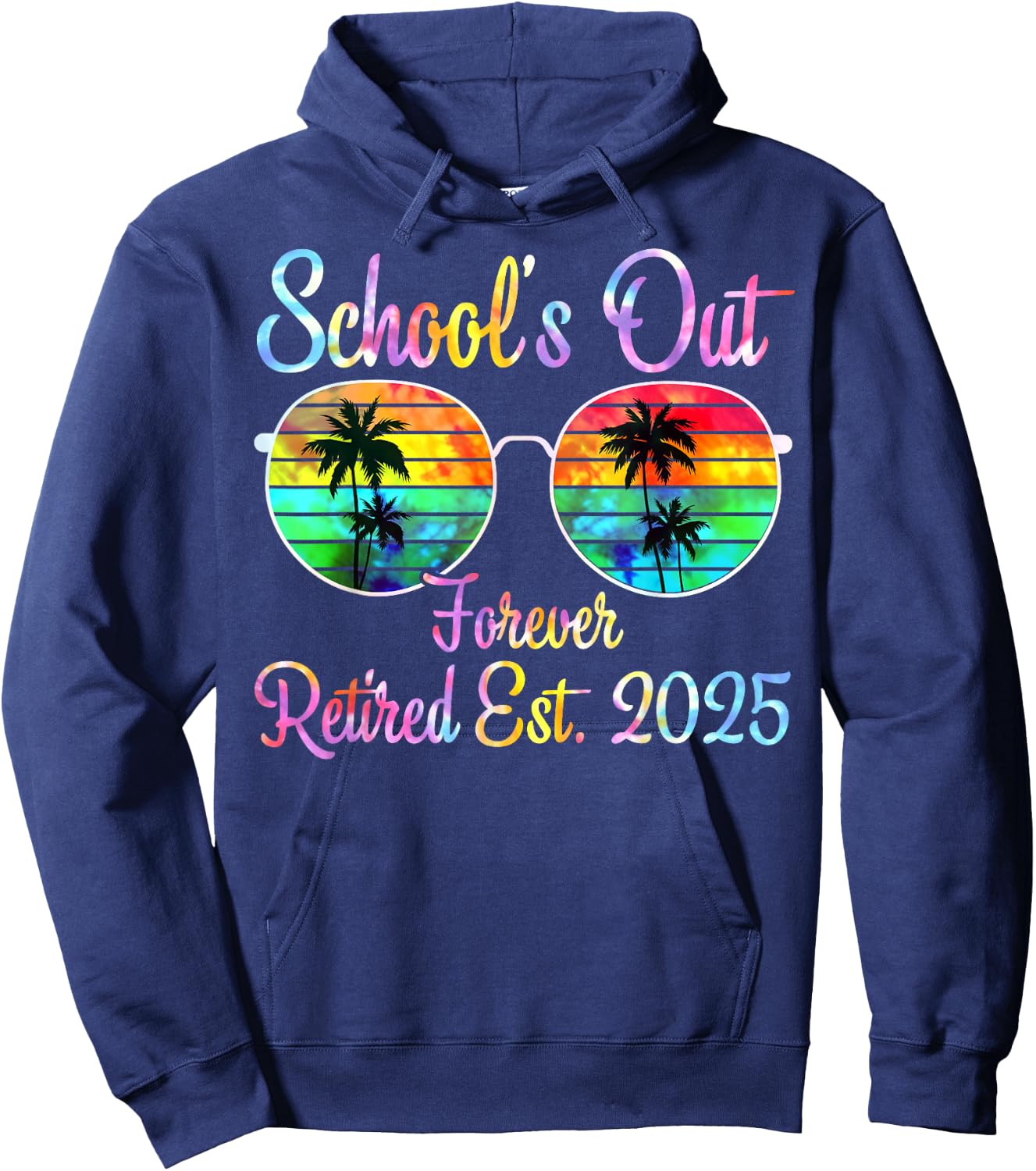 Retired Teacher Class of 2025 Retirement Men Women School Hoodie - Hoodie | Navy