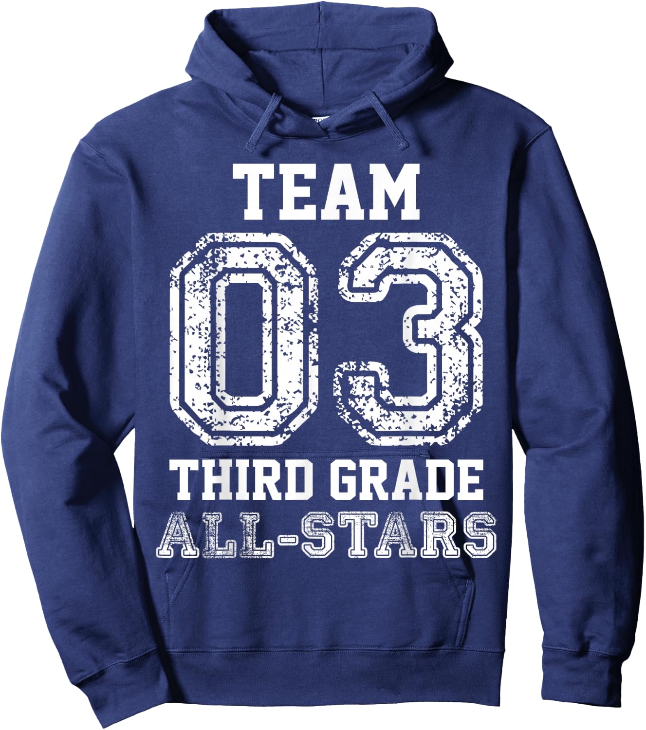 Elementary Team 3rd Grade All-Stars Sports Baseball Jersey Hoodie - Hoodie | Navy