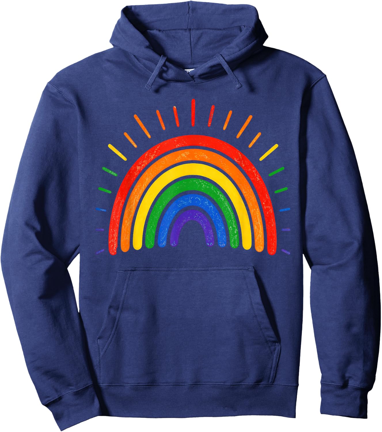 LGBTQ Rainbow Flag Gay Pride LGBT Awareness Month Hoodie - Hoodie | Navy