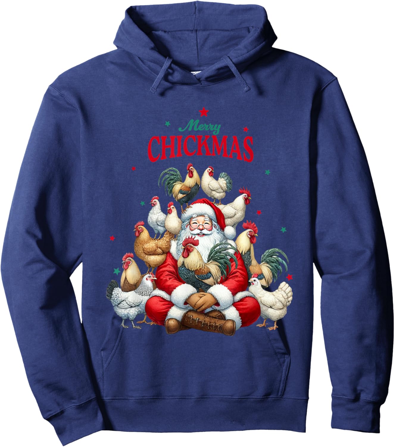 Funny Christmas Chicken Merry Chickmas Hoodie - Hoodie | Navy