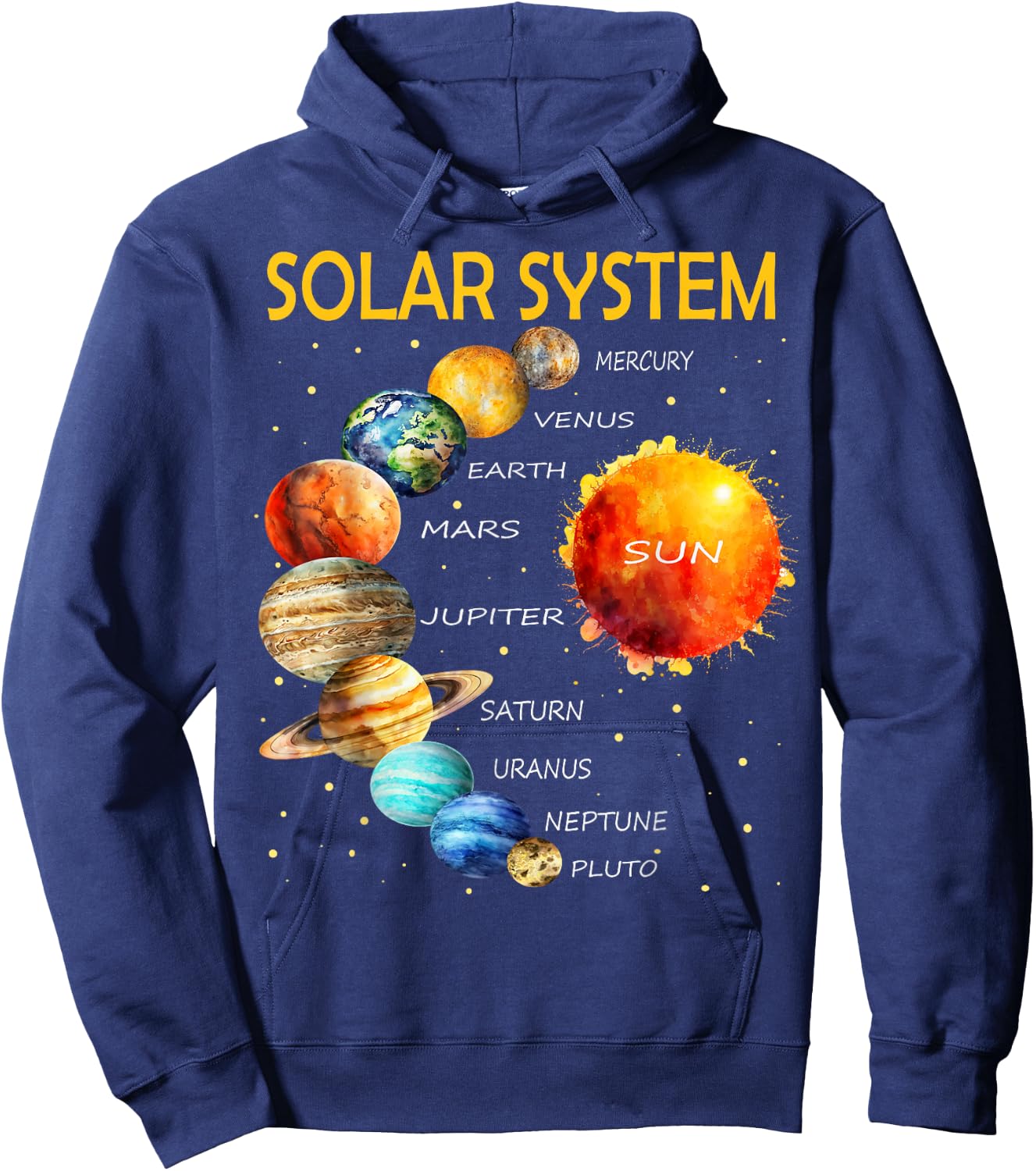 Cute Solar System Planets for Boys and Girls Hoodie - Hoodie | Navy