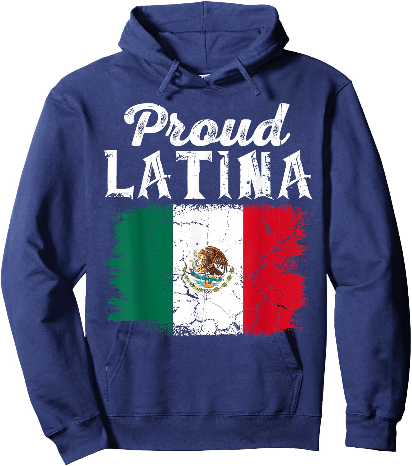Proud Latina Mexico Hispanic Heritage Month Mexican Flag Hoodie - Hoodie | Navy